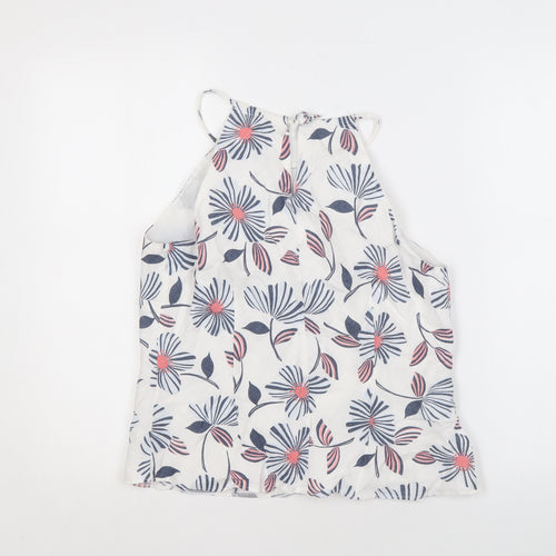 Principles Petite Floral Linen Halter Camisole, Size 14