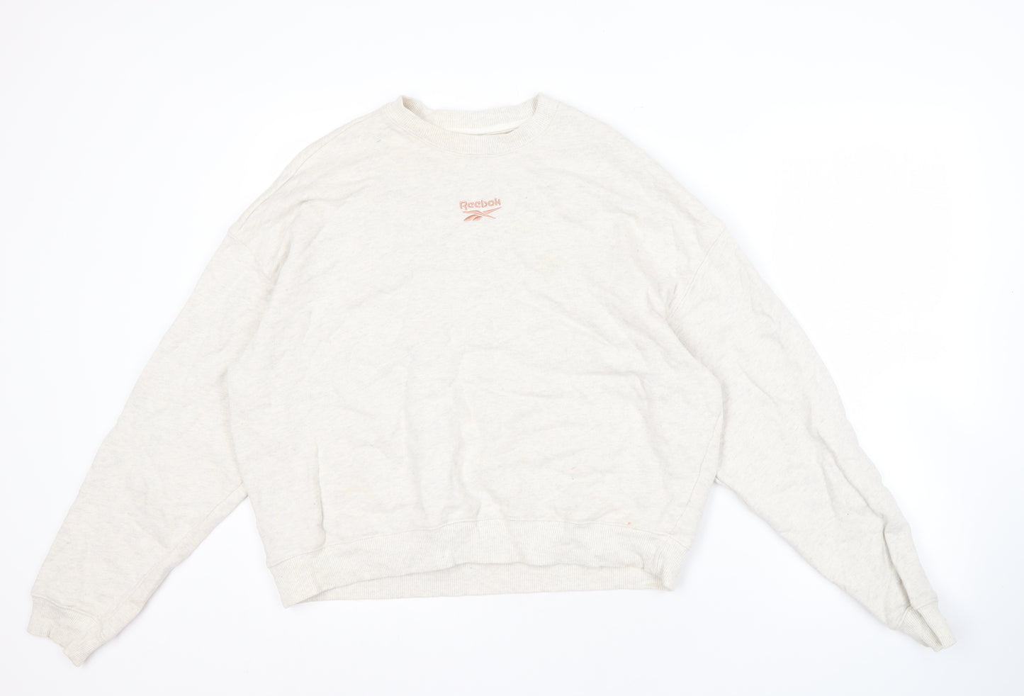 Reebok Beige Unisex Pullover Sweatshirt, M, Casual Style