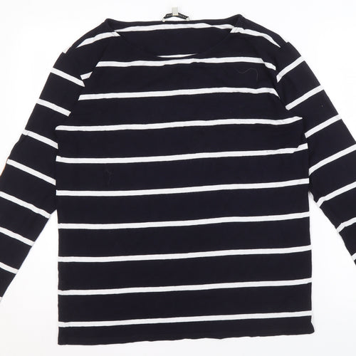Laura Ashley Women's Blue Striped T-Shirt UK 12
