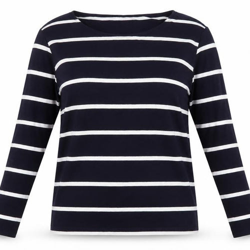 Laura Ashley Women's Blue Striped T-Shirt UK 12