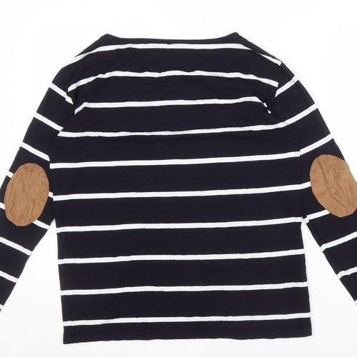 Laura Ashley Women's Blue Striped T-Shirt UK 12