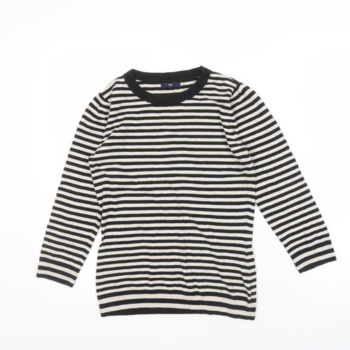 Gap Women's Black Striped Pullover Jumper M