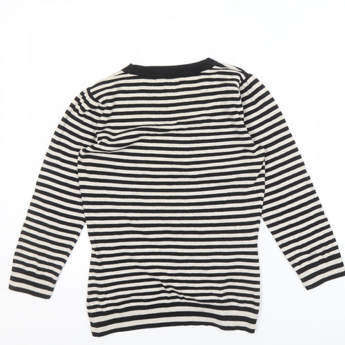 Gap Women's Black Striped Pullover Jumper M