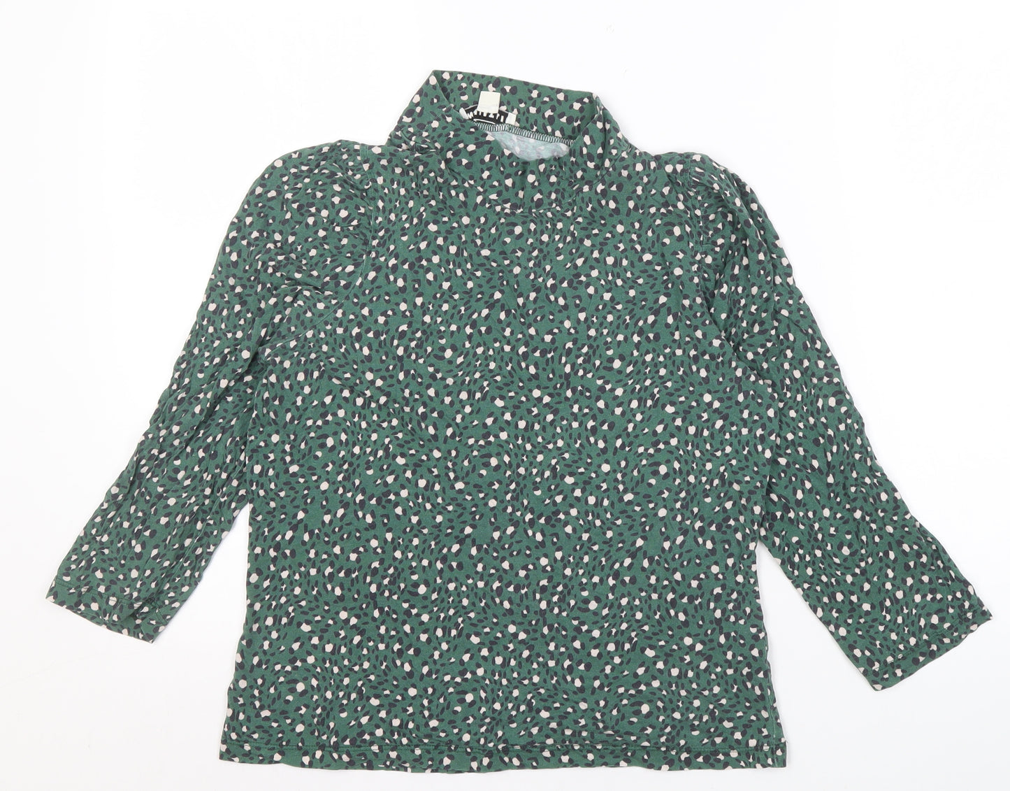 Whistles Women's Green Animal Print High Neck Top