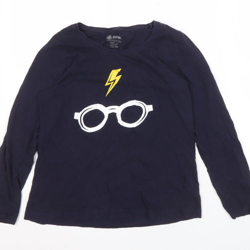 Harry Potter Boys Blue Long Sleeve T-Shirt S Graphic Wizard