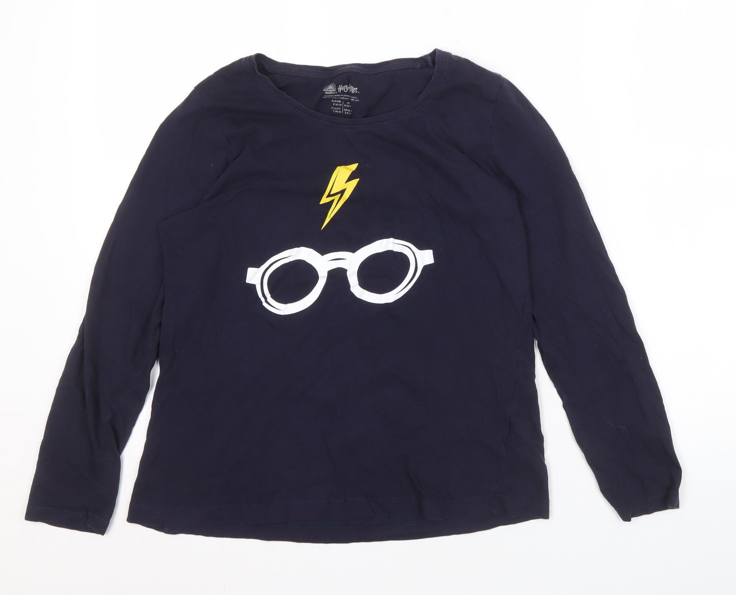 Harry Potter Boys Blue Long Sleeve T-Shirt S Graphic Wizard