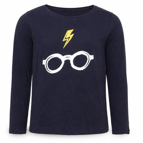 Harry Potter Boys Blue Long Sleeve T-Shirt S Graphic Wizard