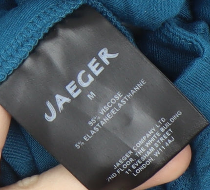 Jaeger Women's Blue 3/4 Sleeve Jersey Blouse