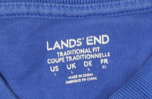 Lands' End Men's Blue XL Polo Shirt, Regular Fit