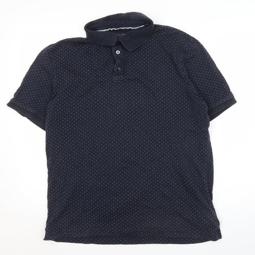 Paul Costelloe Men's Blue Polka Dot Polo XL