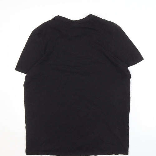 Slazenger Men's Black T-Shirt Medium Crew Neck Logo