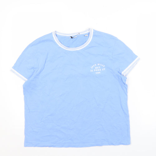 Jack Wills Women's Blue Ringer T-Shirt, Size M