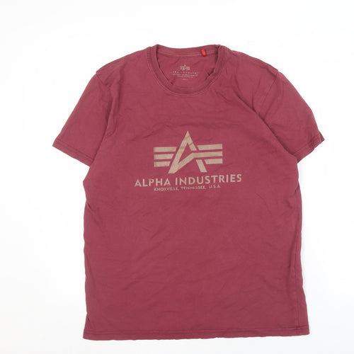 Alpha Industries Men's Red Medium Crew Neck T-Shirt