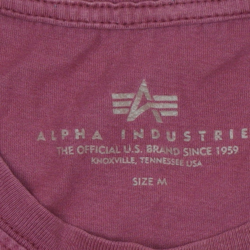 Alpha Industries Men's Red Medium Crew Neck T-Shirt