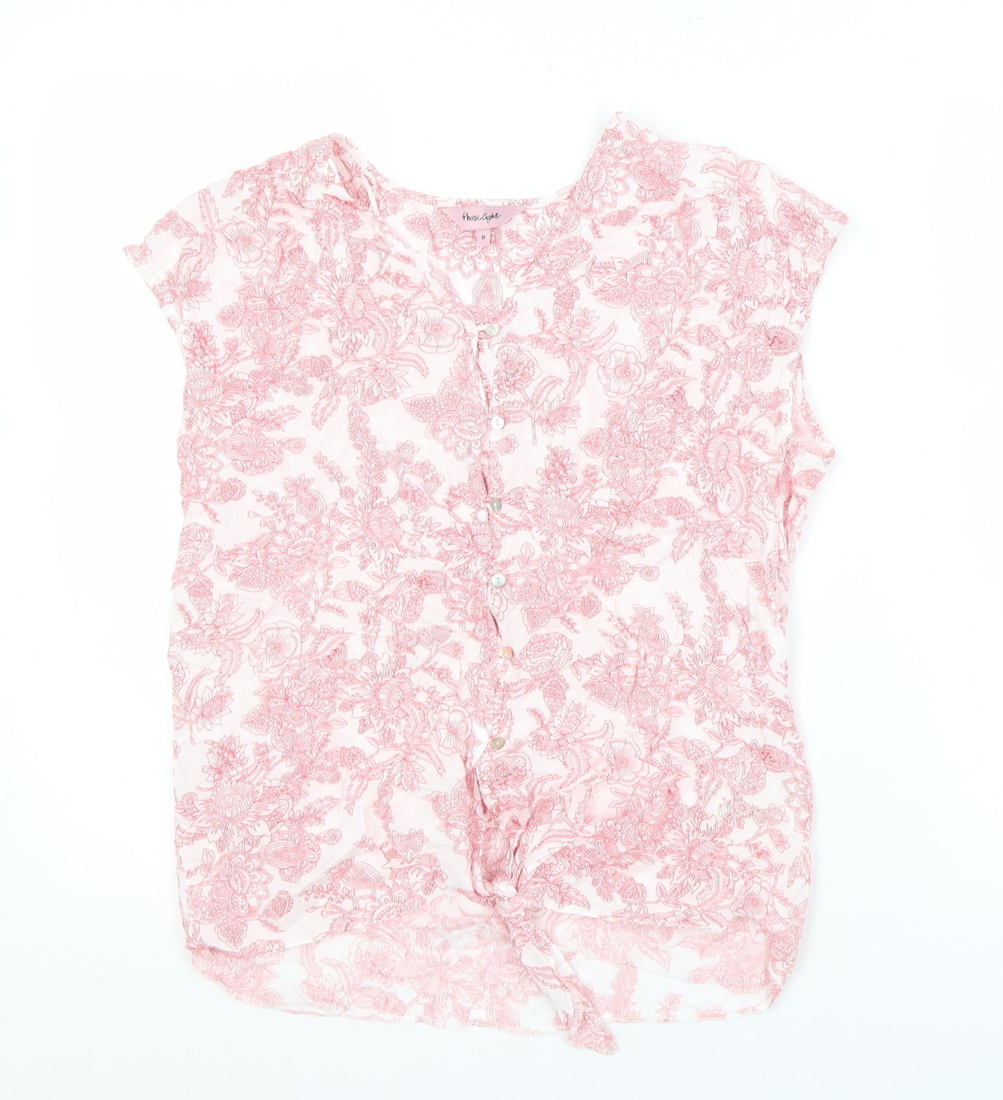Phase Eight Women's Pink Floral Blouse, Size 8, Viscose