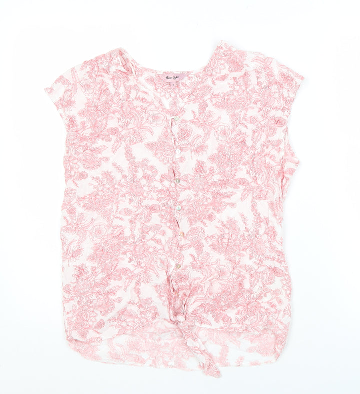 Phase Eight Women's Pink Floral Blouse, Size 8, Viscose