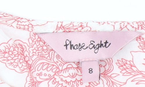 Phase Eight Women's Pink Floral Blouse, Size 8, Viscose
