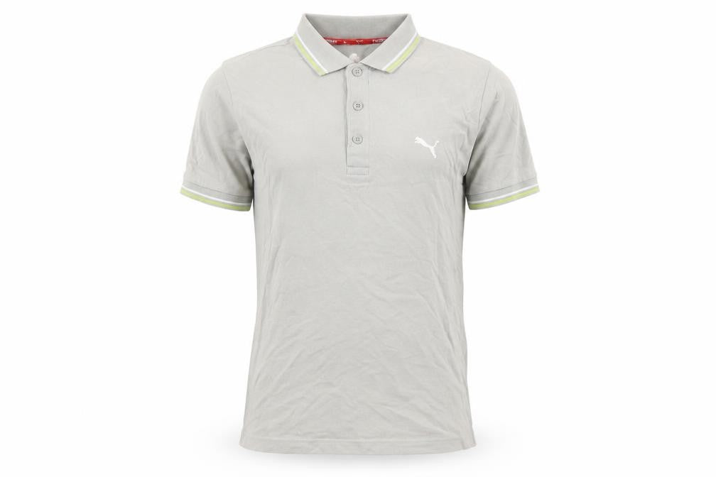 Front view of Puma Men’s Grey Polo Shirt, size S, Casual Style