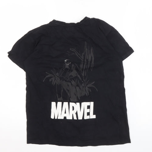 Marvel Boys Black Panther T-Shirt, Black 11 Years, Graphic Logo