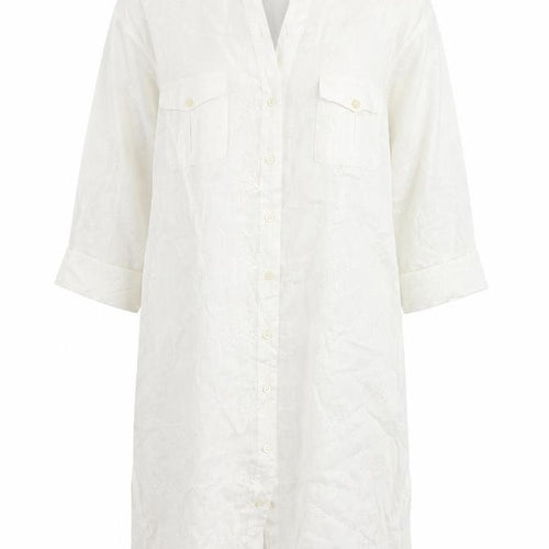 Monsoon Women's White 3/4 Sleeve Shirt Dress Size 12