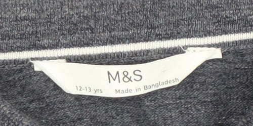 Marks and Spencer Boys Black Polo Shirt 12-13 Years