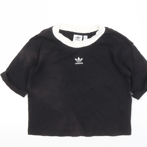 Adidas Women’s Black Ringer T-Shirt Size 8