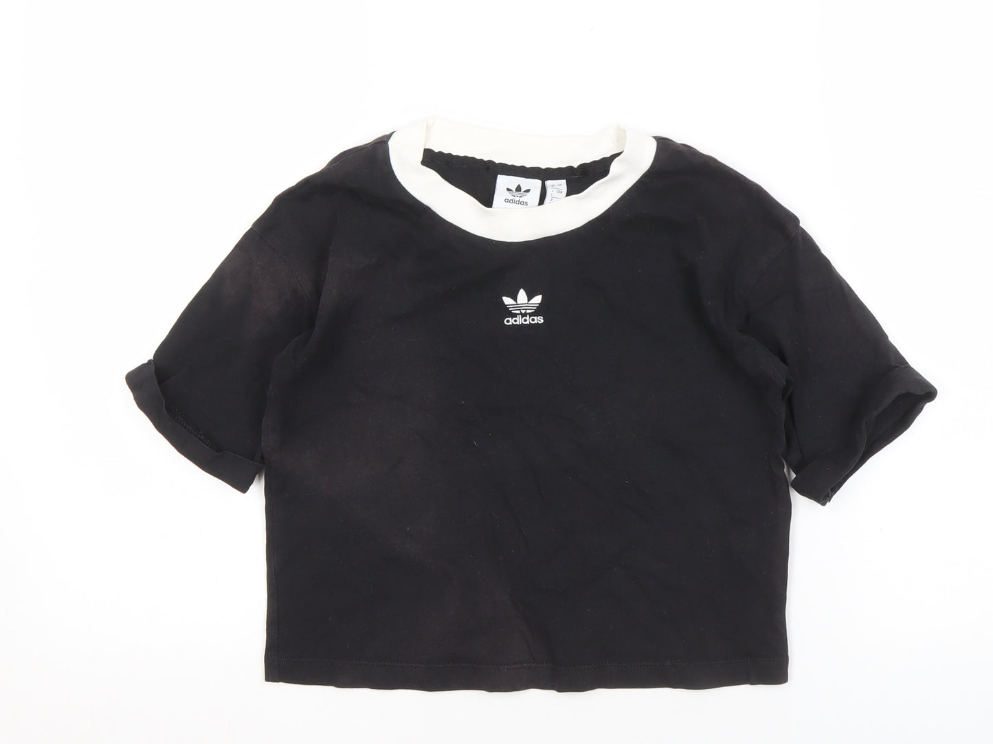 Adidas Women’s Black Ringer T-Shirt Size 8