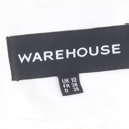 Warehouse Women White Blazer Size 10 Regular Notch