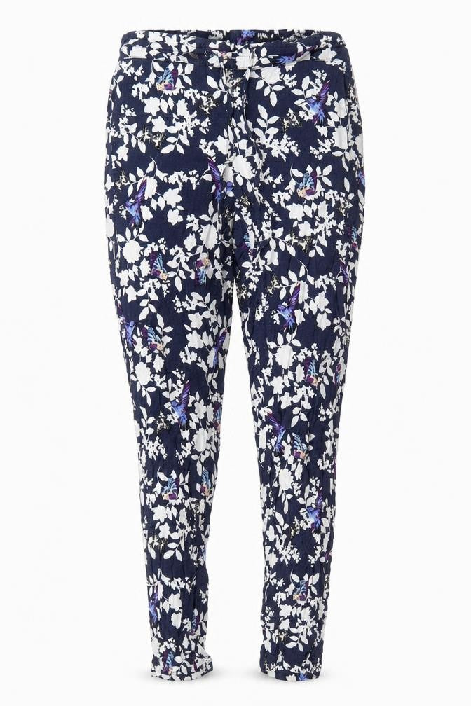 Front view of Oasis Women's Blue Floral Leggings, size 8