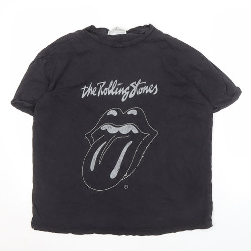 MNG Unisex Black Rolling Stones T-Shirt, Size S