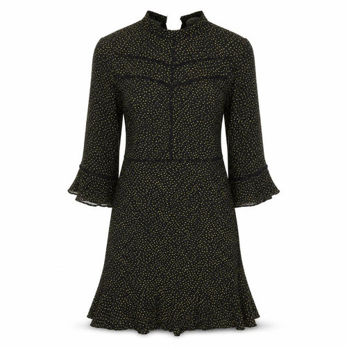 Oasis Women's Black Polka Dot Fit & Flare Dress - Size 8