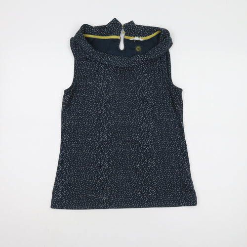 White Stuff Women's Blue Cowl Neck Sleeveless Tank Top Size 10