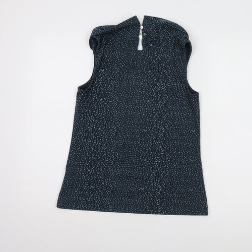 White Stuff Women's Blue Cowl Neck Sleeveless Tank Top Size 10
