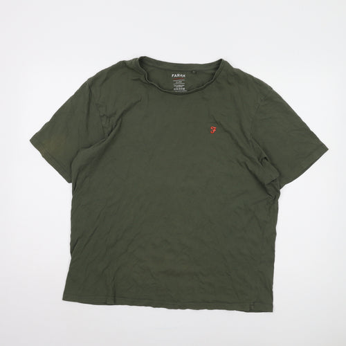 Farah Men's Green 2XL Crew Neck Cotton T-Shirt
