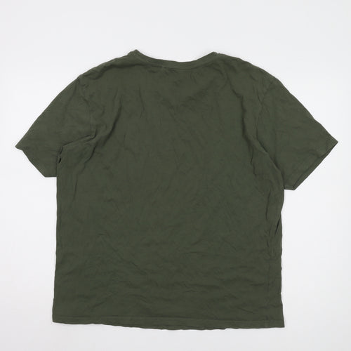 Farah Men's Green 2XL Crew Neck Cotton T-Shirt