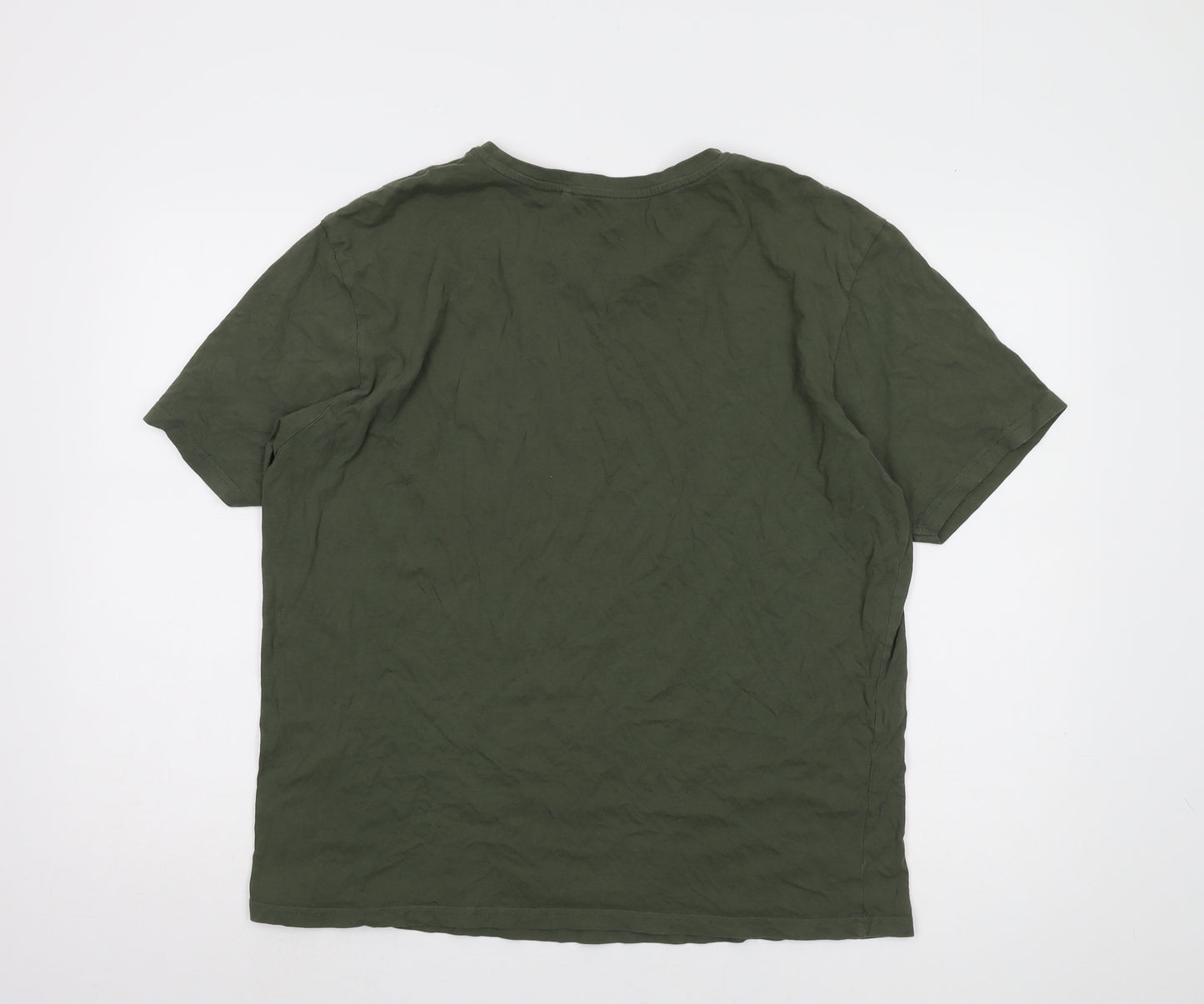 Farah Men's Green 2XL Crew Neck Cotton T-Shirt