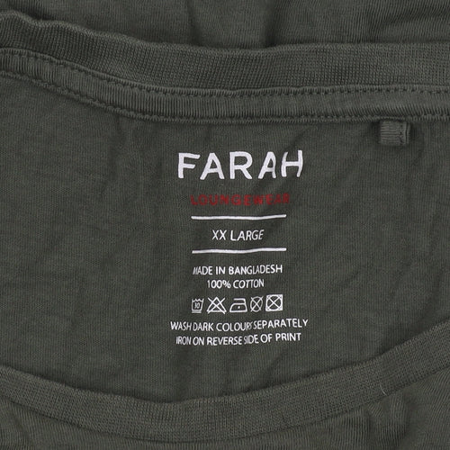 Farah Men's Green 2XL Crew Neck Cotton T-Shirt