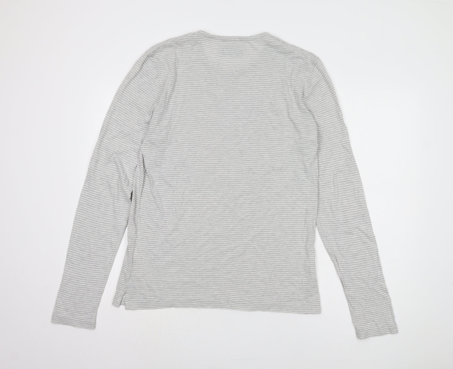 Abercrombie & Fitch Men's Grey Striped T-Shirt, M