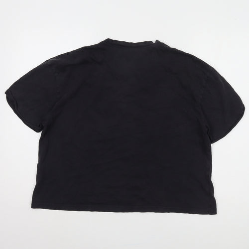 Disney Black Cartoon Cropped T-Shirt Unisex M