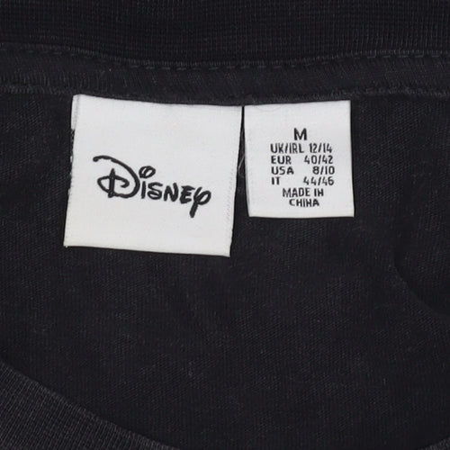 Disney Black Cartoon Cropped T-Shirt Unisex M