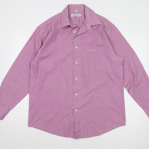 Ben Sherman Men's Purple Button-Up Shirt, Size 16
