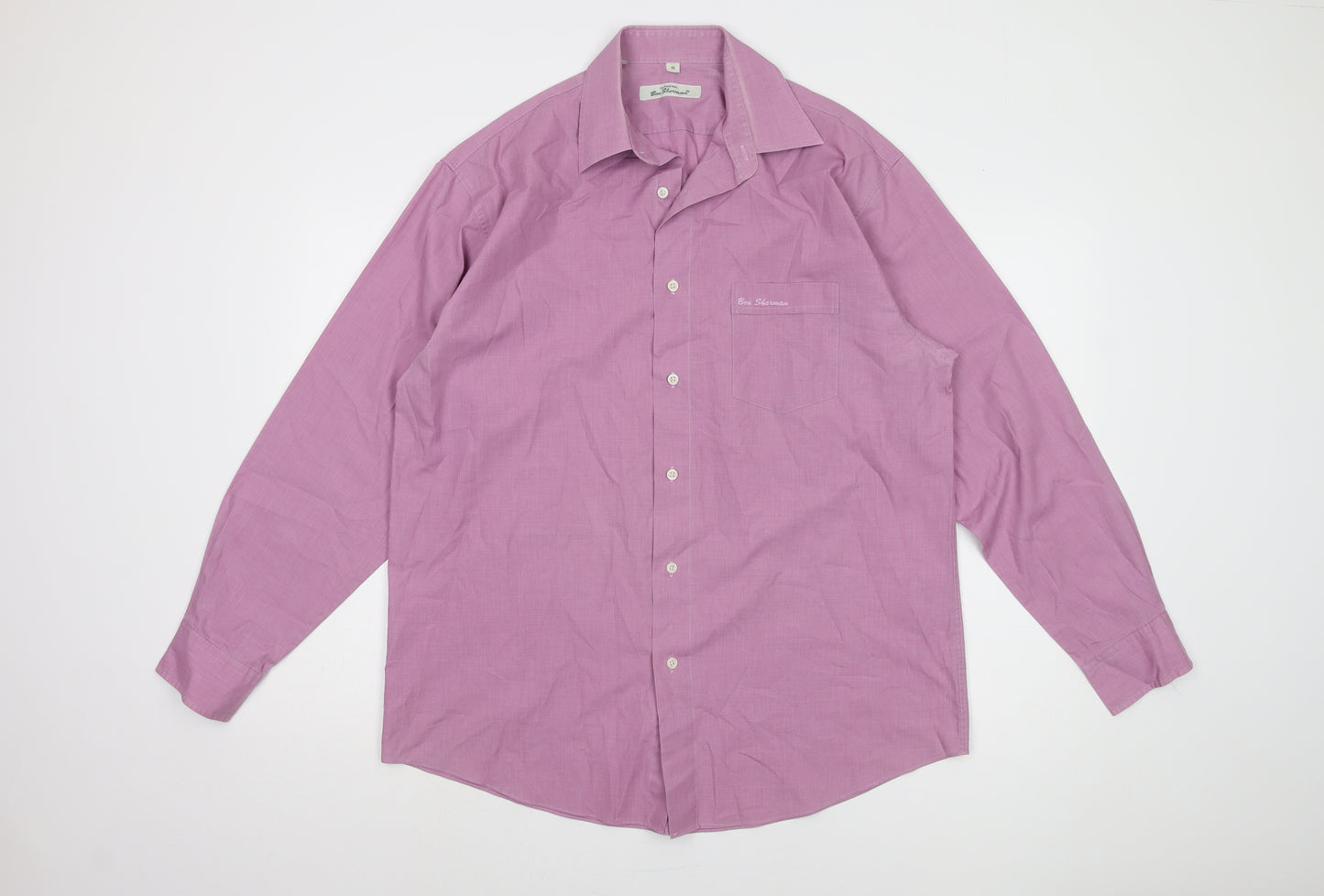 Ben Sherman Men's Purple Button-Up Shirt, Size 16