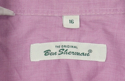 Ben Sherman Men's Purple Button-Up Shirt, Size 16