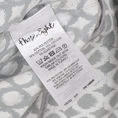 Phase Eight Women's Grey Geometric Trousers Size 12
