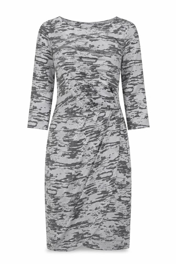 FC Jeans Women's Grey 3/4 Sleeve Sheath Dress Size 12
