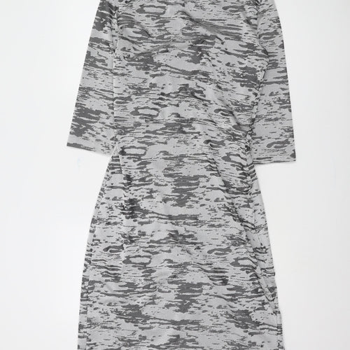 FC Jeans Women's Grey 3/4 Sleeve Sheath Dress Size 12