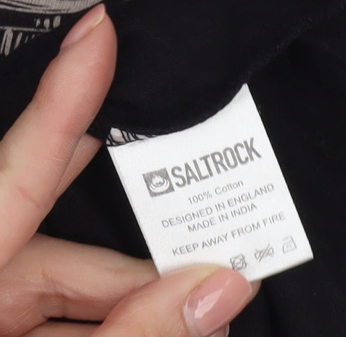 Saltrock Women's Black T-Shirt, Size 8, Casual Style