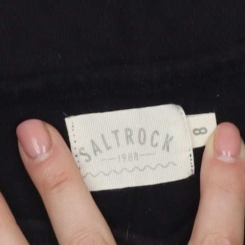 Saltrock Women's Black T-Shirt, Size 8, Casual Style