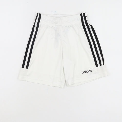 Adidas Boys White Athletic Shorts 9-10 Years