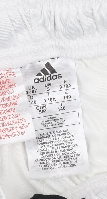 Adidas Boys White Athletic Shorts 9-10 Years